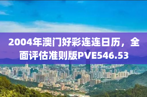 2004年澳门好彩连连日历，全面评估准则版PVE546.53