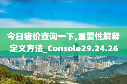 今日猪价查询一下,重要性解释定义方法_Console29.24.26