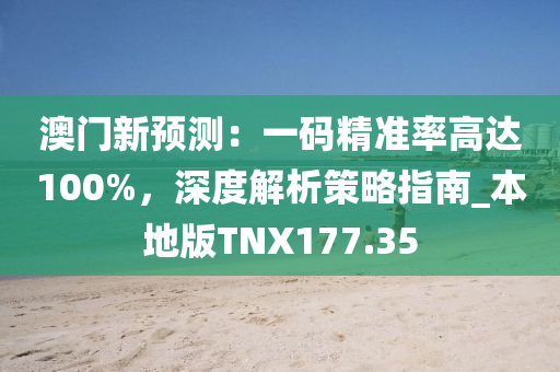 澳门新预测：一码精准率高达100%，深度解析策略指南_本地版TNX177.35