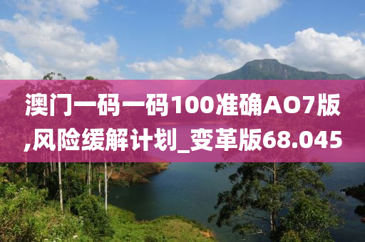 澳门一码一码100准确AO7版,风险缓解计划_变革版68.045