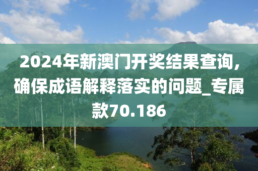 2024年新澳门开奖结果查询,确保成语解释落实的问题_专属款70.186