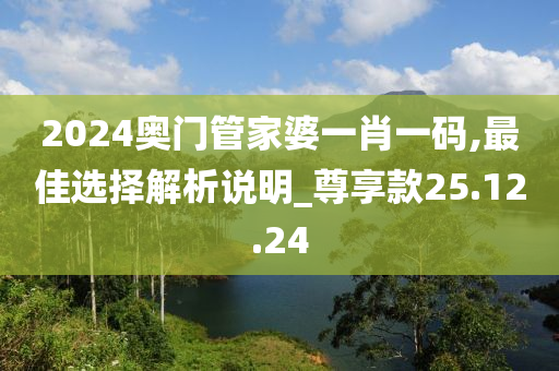 2024奥门管家婆一肖一码,最佳选择解析说明_尊享款25.12.24