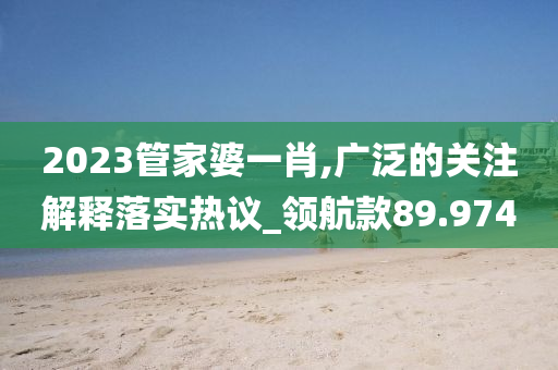 2023管家婆一肖,广泛的关注解释落实热议_领航款89.974