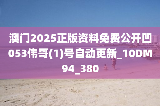 澳门2025正版资料免费公开凹053伟哥(1)号自动更新_10DM94_380