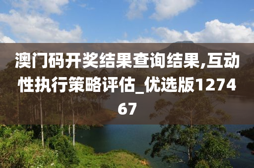 澳门码开奖结果查询结果,互动性执行策略评估_优选版127467