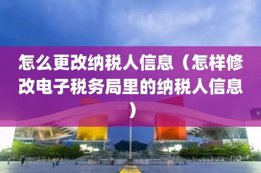 怎么更改纳税人信息（怎样修改电子税务局里的纳税人信息）