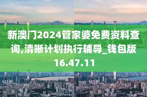 新澳门2024管家婆免费资料查询,清晰计划执行辅导_钱包版16.47.11