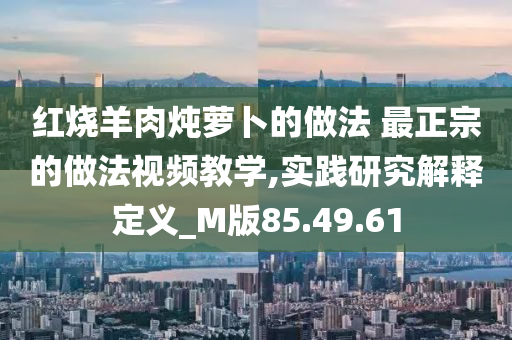 红烧羊肉炖萝卜的做法 最正宗的做法视频教学,实践研究解释定义_M版85.49.61