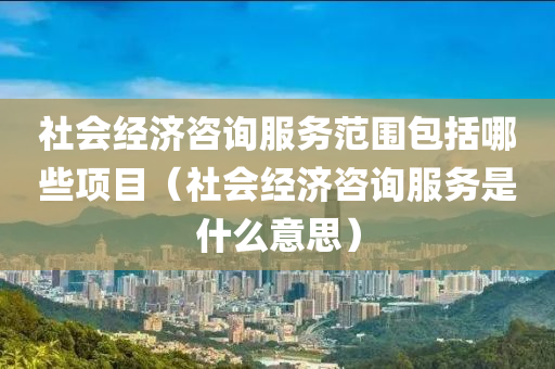 社会经济咨询服务范围包括哪些项目（社会经济咨询服务是什么意思）