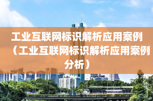 工业互联网标识解析应用案例（工业互联网标识解析应用案例分析）