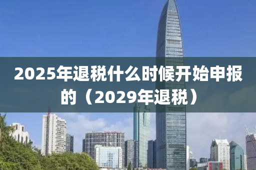 2025年退税什么时候开始申报的（2029年退税）