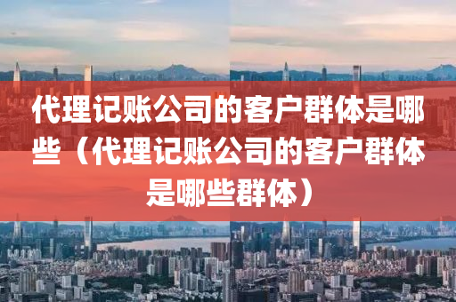 代理记账公司的客户群体是哪些（代理记账公司的客户群体是哪些群体）