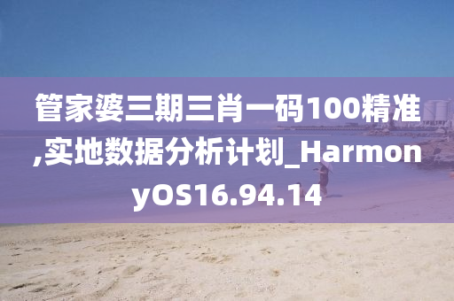 管家婆三期三肖一码100精准,实地数据分析计划_HarmonyOS16.94.14