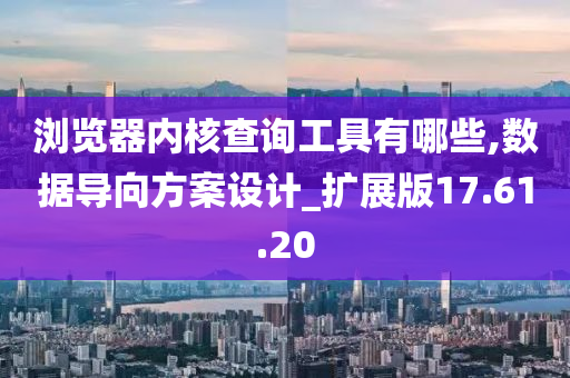 浏览器内核查询工具有哪些,数据导向方案设计_扩展版17.61.20