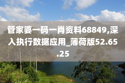 管家婆一码一肖资料68849,深入执行数据应用_薄荷版52.65.25