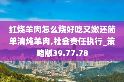 红烧羊肉怎么烧好吃又嫩还简单清炖羊肉,社会责任执行_策略版39.77.78