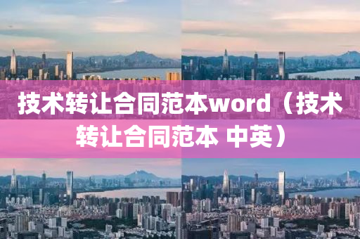 技术转让合同范本word（技术转让合同范本 中英）