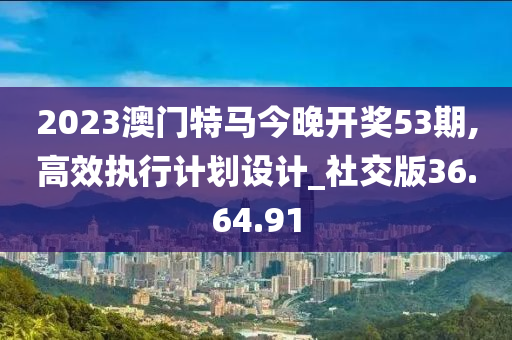 2023澳门特马今晚开奖53期,高效执行计划设计_社交版36.64.91