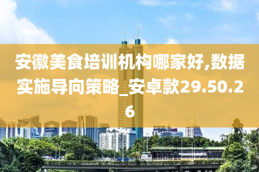 安徽美食培训机构哪家好,数据实施导向策略_安卓款29.50.26