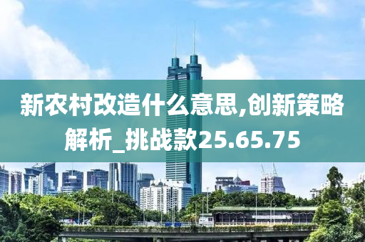 新农村改造什么意思,创新策略解析_挑战款25.65.75