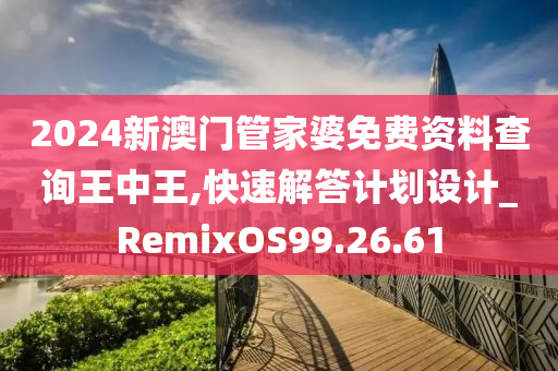 2024新澳门管家婆免费资料查询王中王,快速解答计划设计_RemixOS99.26.61